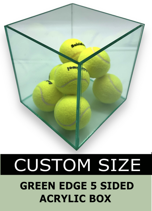 Clear Green Glass Acrylic Display Case - Custom Size