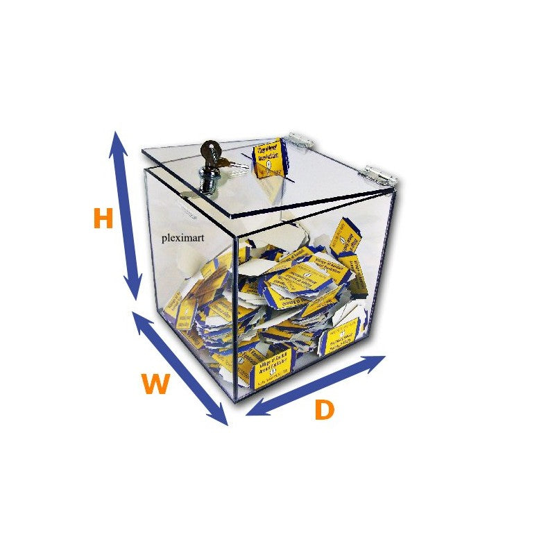 1/8" Thick Clear Acrylic Lockable Ballot Box