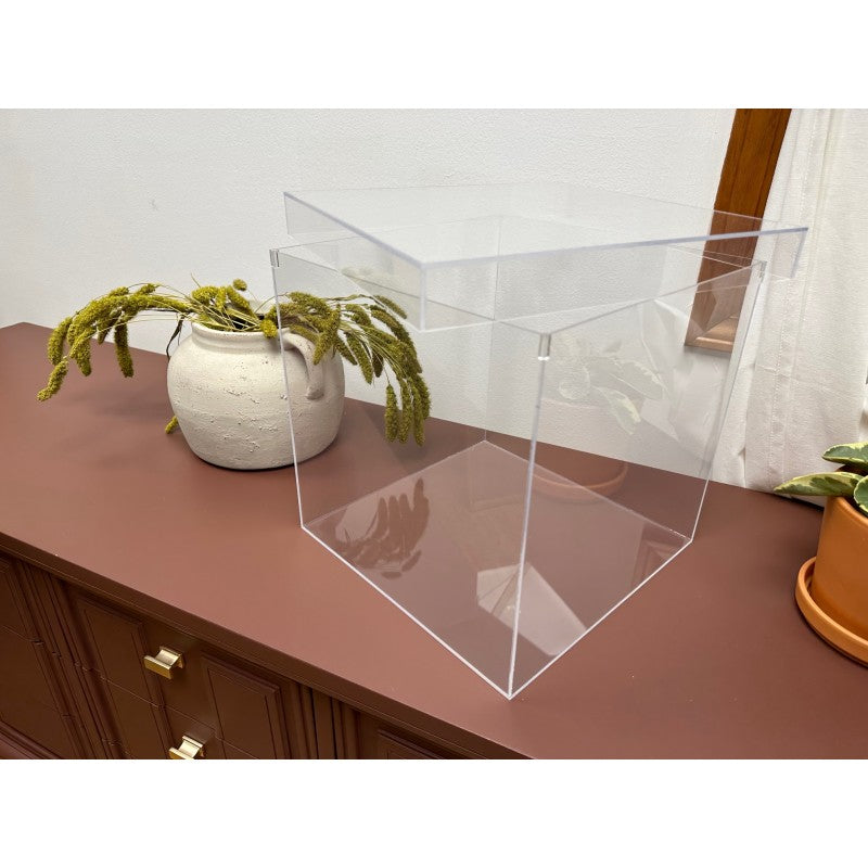 Custom Made Clear Acrylic Boxes - W/Shoe Style Lid